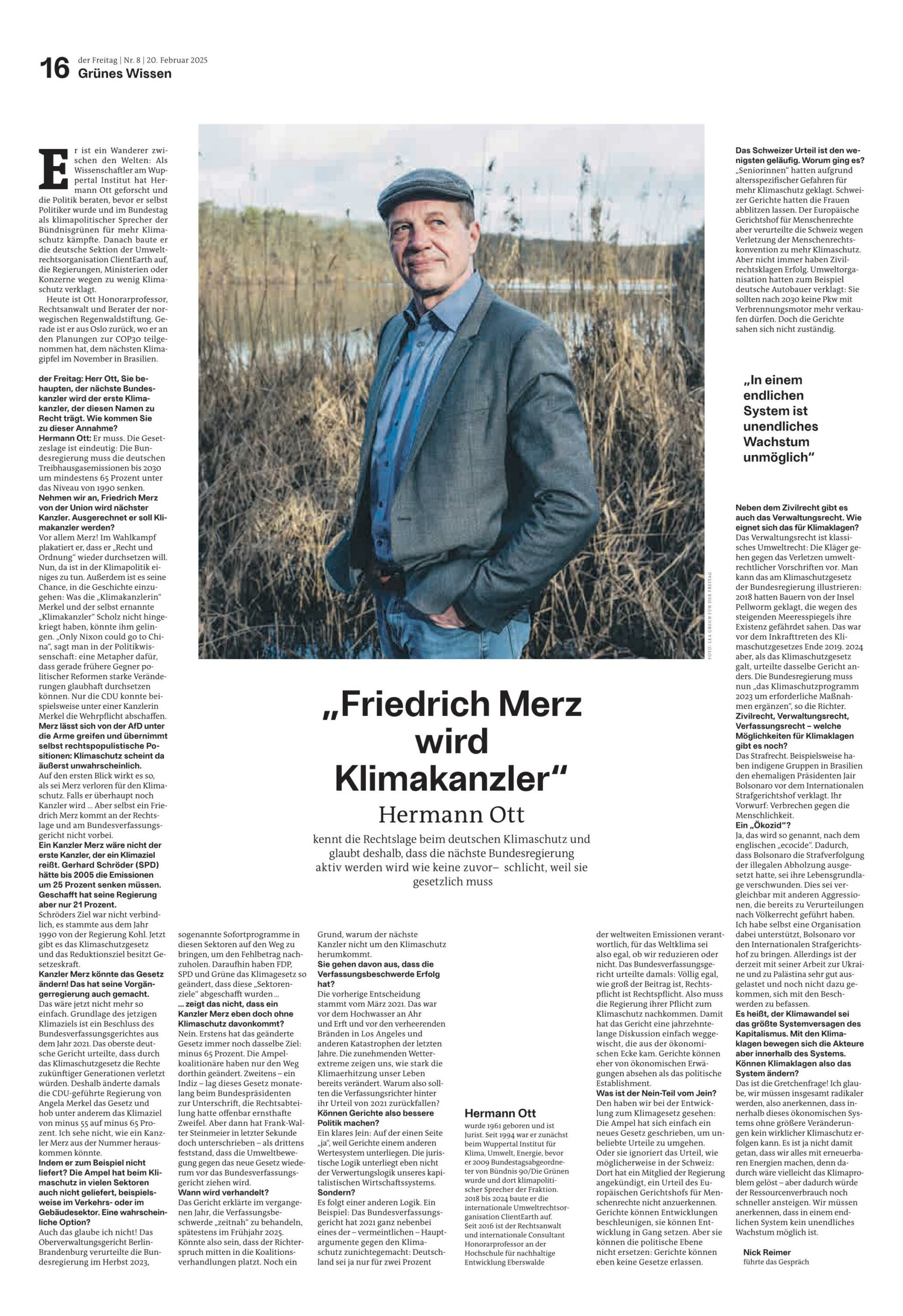 Interview mit Hermann Ott im Freitag vom 20 Februar 2025